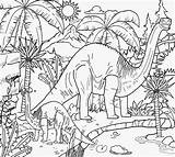 Dinosaurs Printable Dino Jurassic Coloring Pages Brontosaurus Family Kids Cartoon Volcano Jungle Dan Drawing Color Humid Ecology Lands Bog Tropical sketch template