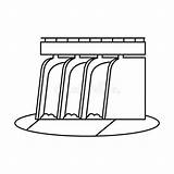 Hydroelectric Station Hydro Pictograph Clipground sketch template