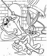 Coloring Bugs Bunny Pages Devil Tasmanian Cartoon Looney Tunes Cartoons Characters Popular Bug sketch template