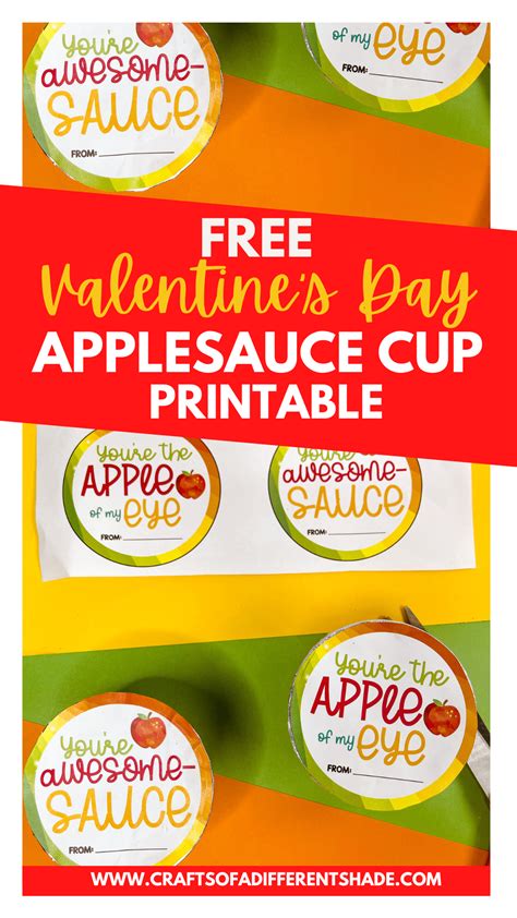 valentines day applesauce cup printable