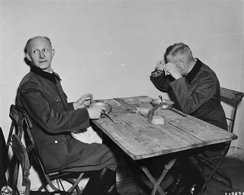 Defendants Alfred Jodl Left And Wilhelm Keitel Right Eat In A