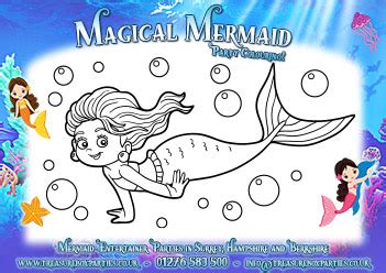 mermaid birthday party  printable colouring sheet  childrens