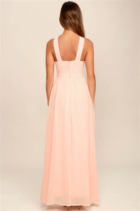 beautiful peach dress maxi dress halter dress