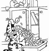 Garfield Kolorowanki Dzieci Lasagna Kot Druku sketch template