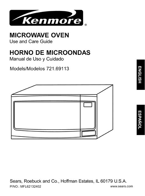 sears kenmore microwave model  manual