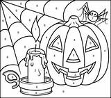 Halloween Color Addition Number Coloring Worksheets Numbers Worksheeto Via Digit Double sketch template
