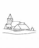 Village Scene Coloring Pages Template sketch template