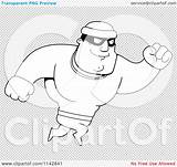 Robber Cartoon Jumping Male Outlined Coloring Clipart Vector Cory Thoman sketch template
