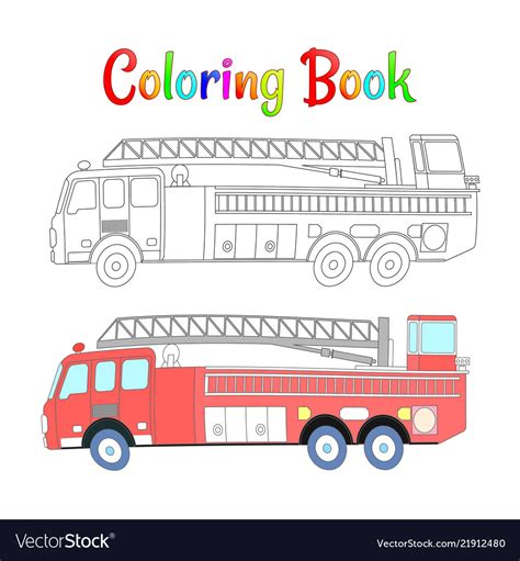 fire truck coloring book coloring pages royalty  vector