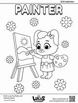 Kids Printable Coloring Pages Painting Paint Painter Print sketch template