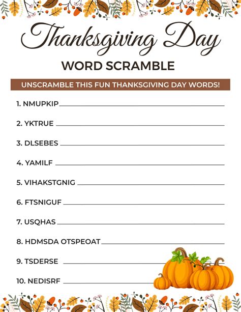 thanksgiving word scramble stylish life  moms