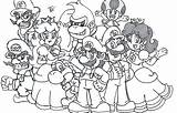 Mario Coloring Pages Luigi Super Bowser Peach Daisy Bros Toad Smash Color Print Characters Printable Library Clipart Getdrawings Clip Popular sketch template