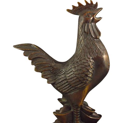 bronze sculpture lucky cock signed from china from barkusfarm on