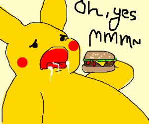 pikachu   steroids  eats mcdonalds drawception