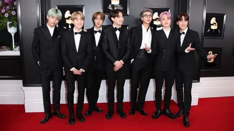 k pop band bts show up at grammys and social media goes wild