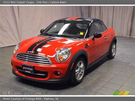 chili red  mini cooper coupe carbon black interior gtcarlotcom vehicle archive