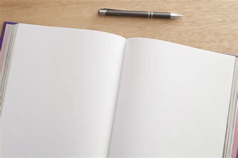stock photo  double spread open blank pages   journal