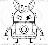 Robot Rabbit Dumb Coloring Clipart Cartoon Outlined Vector Cory Thoman Royalty sketch template