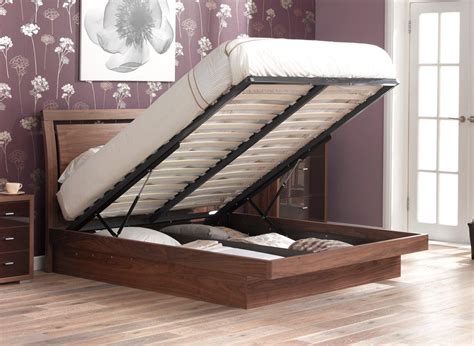 isabella wooden  ottoman bed frame  king brown bed sava