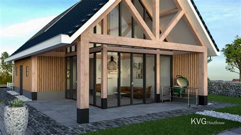 robuuste houten schuurwoning bouwen kvg houtbouw buitenkant huis architectuur huis huis