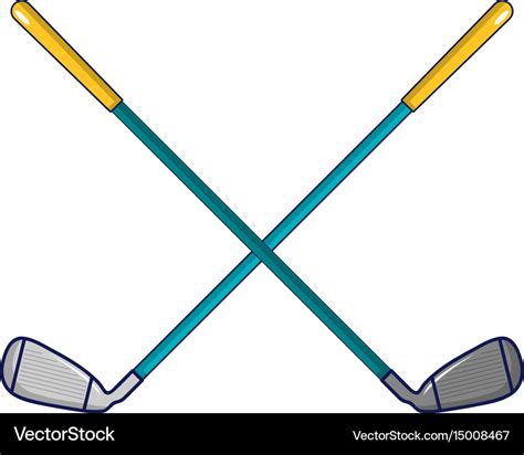crossed golf clubs icon cartoon style royalty  vector