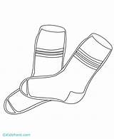Socks Coloring Pair Template Pages sketch template