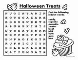 Word Coloring Halloween Pages Searches Kids Search Print Children Printable Words Games Colouring Color Fun Treats Printablecolouringpages Activities Activity Choose sketch template