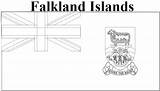 Flag Islands Coloring Falklands Geography Falkland sketch template