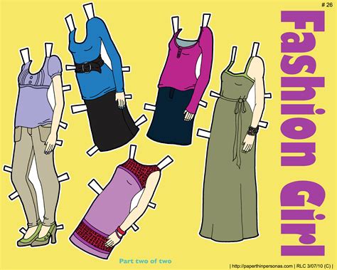 fashion girl full color printable paper doll