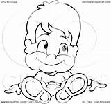 Boy Sitting Outline Royalty Clip Illustration Vector Dero Clipart Background sketch template