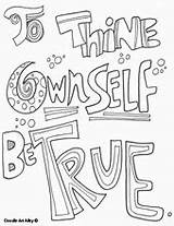 Coloring Pages Quotes Quote Honesty Doodle Shakespeare Inspirational Alley Colouring Kids Sheets Trust Graffiti True Mediafire Color Thine Self Own sketch template