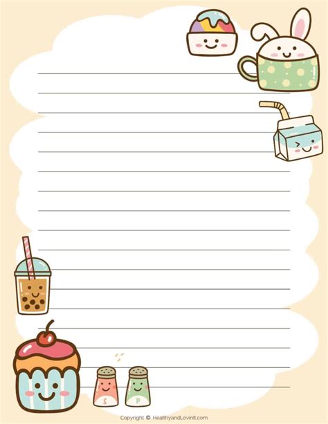 kawaii printable stationery lots  cute lined paper artofit