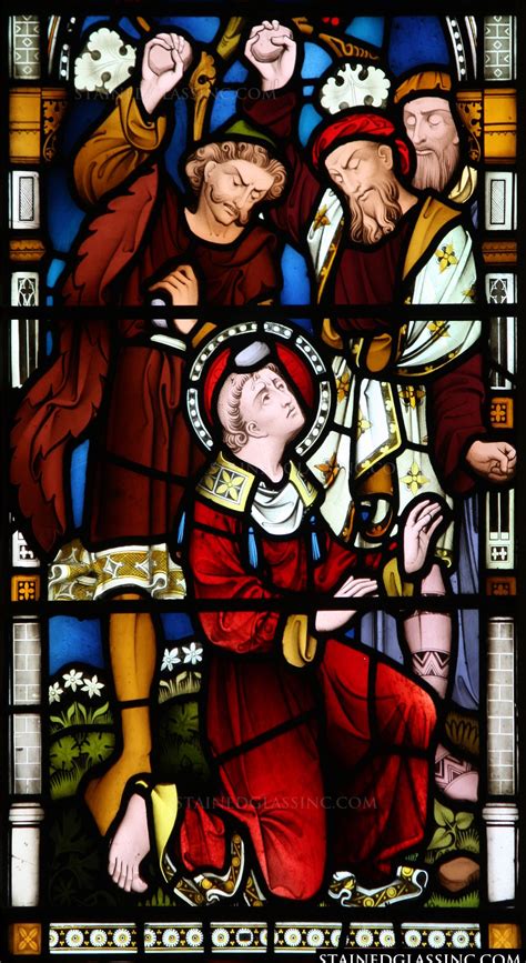 st stephen martyr religious stained glass window