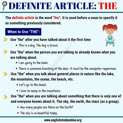definite article   rules examples  english english study onli english