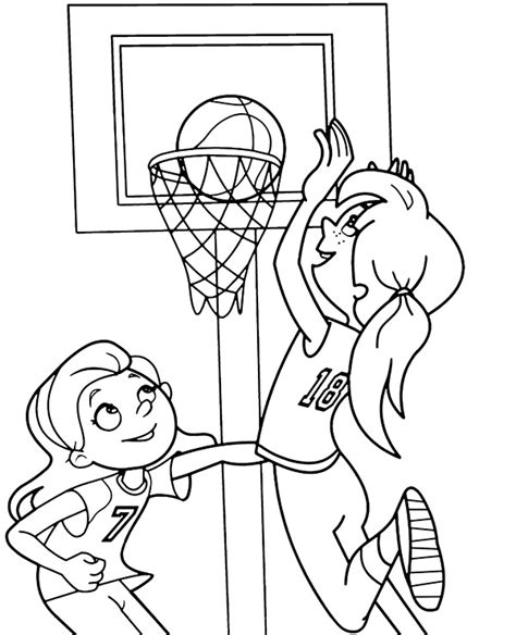 girls playing basketball coloring page topcoloringpagesnet