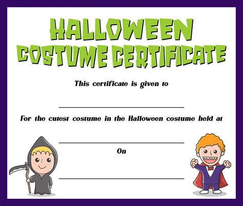 halloween certificates printable     printablee
