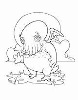 Cthulhu Coloring Book sketch template