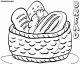 Bread Coloring Pages Basket Drawing Color Printable Loaf Colouring Getdrawings sketch template