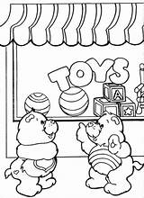 Coloring Toy Shop Pages Toys Bears Care Kids sketch template