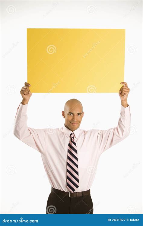 man holding blank sign royalty  stock photography image
