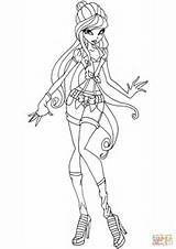 Musa Coloring Gardenia Pages Winx Club Drawing sketch template
