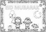 Eid Colouring Kids Fitr Sheets Ul Muslim Celebrating Border Moon Mum Bunting Lanterns Beautiful Candies Festival Gifts Cute sketch template