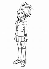 Hero Academia Coloring Momo Yaoyorozu Pages Anime Colouring Boku Draw Printable Drawing sketch template