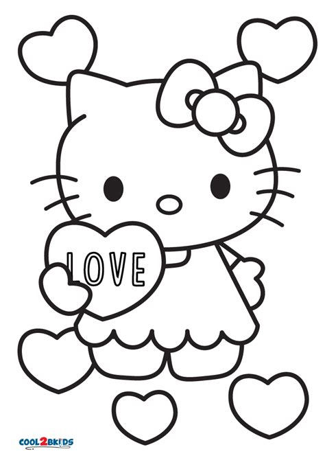 printable  kitty valentine coloring pages  kids