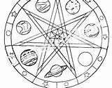 Pages Coloring Pentacle Wiccan Template sketch template