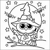Halloween Coloring Owl Pages Drawing Printable Witch Cartoon Color Getcolorings Print Cute Colori Getdrawings Paintingvalley Choose Board Popular Sheets sketch template