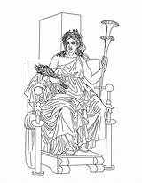 Coloring Greek Demeter Goddesses Gods Color Netart sketch template