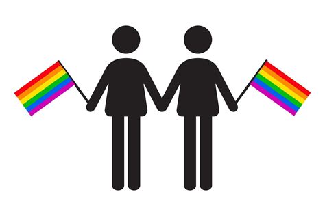 two man icon holding rainbow gay flag lgbtq pride icon vector