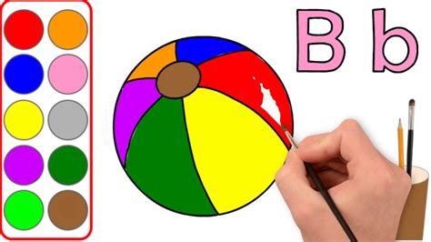 coloring ball  letter  learning colors  drawing ball  kids
