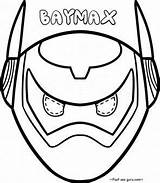 Mask Coloring Pages Superhero Baymax Hero Big Cut Printable Getdrawings sketch template